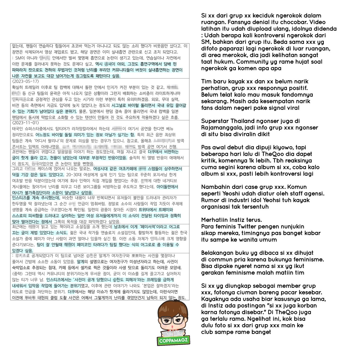 coppamagz's tweet photo. (3/4)

idol yang disebut

- Haechan, NCT, Jungkook

- ZEROBASEONE, BOYNEXTDOOR, ENHYPEN

- SEVENTEEN

- V, Jungkook

- IVE

- x

- Haewon, NMIXX

- Rookies, Seunghan, Taehyun TXT https://t.co/ZQErZ5Jim9