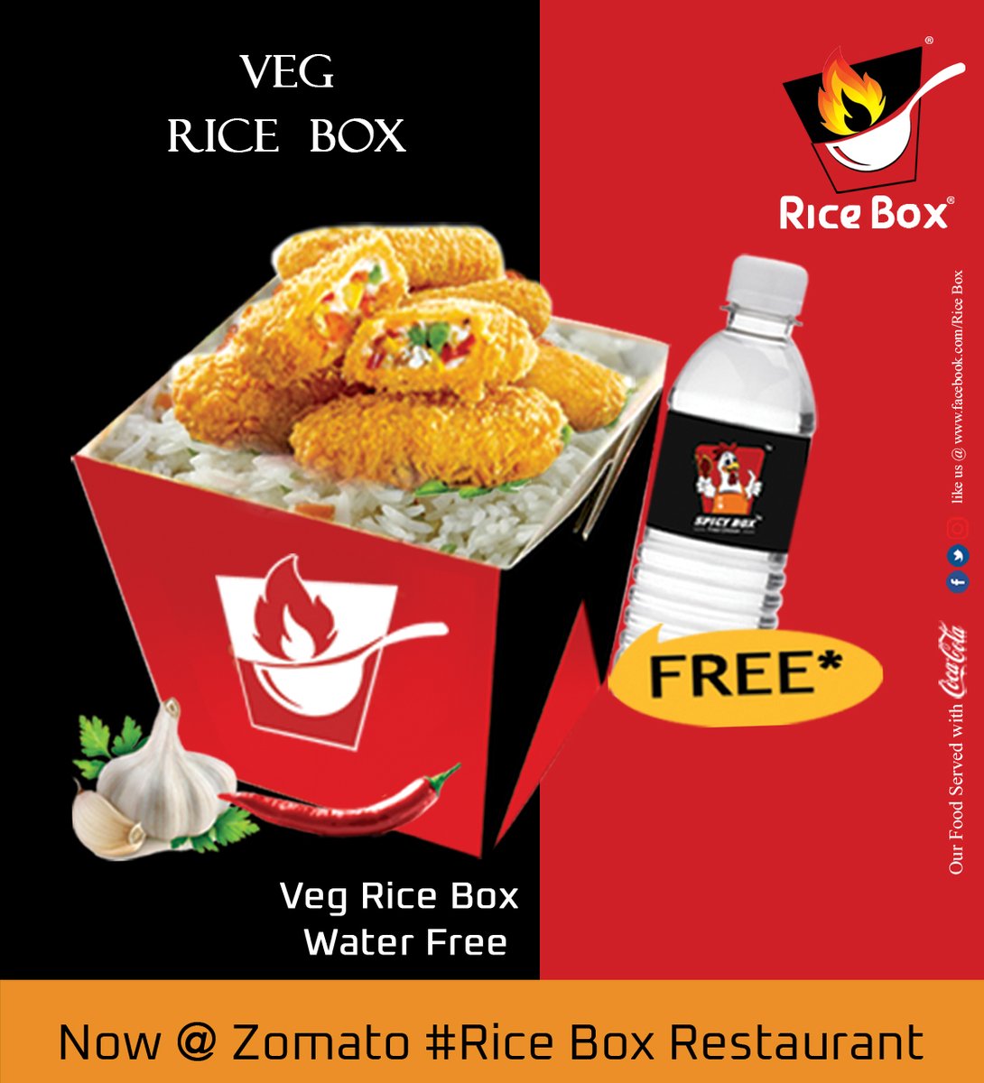 RICEBOX_RESTRO's tweet photo. The goodness of veggies with flavors of Veg Rice Box! What else can you ask for?
We are available for online orders Exclusive on ZOMATO
https://t.co/r4tuyf2jLV
#Starters #FriedRice #Pulao #Mushroom #PaneerPulao #Egg
#Chicken #FishFriedRice #FishPulao #PrawnFriedRice #PrawnPulao https://t.co/VYGZRKlwZk