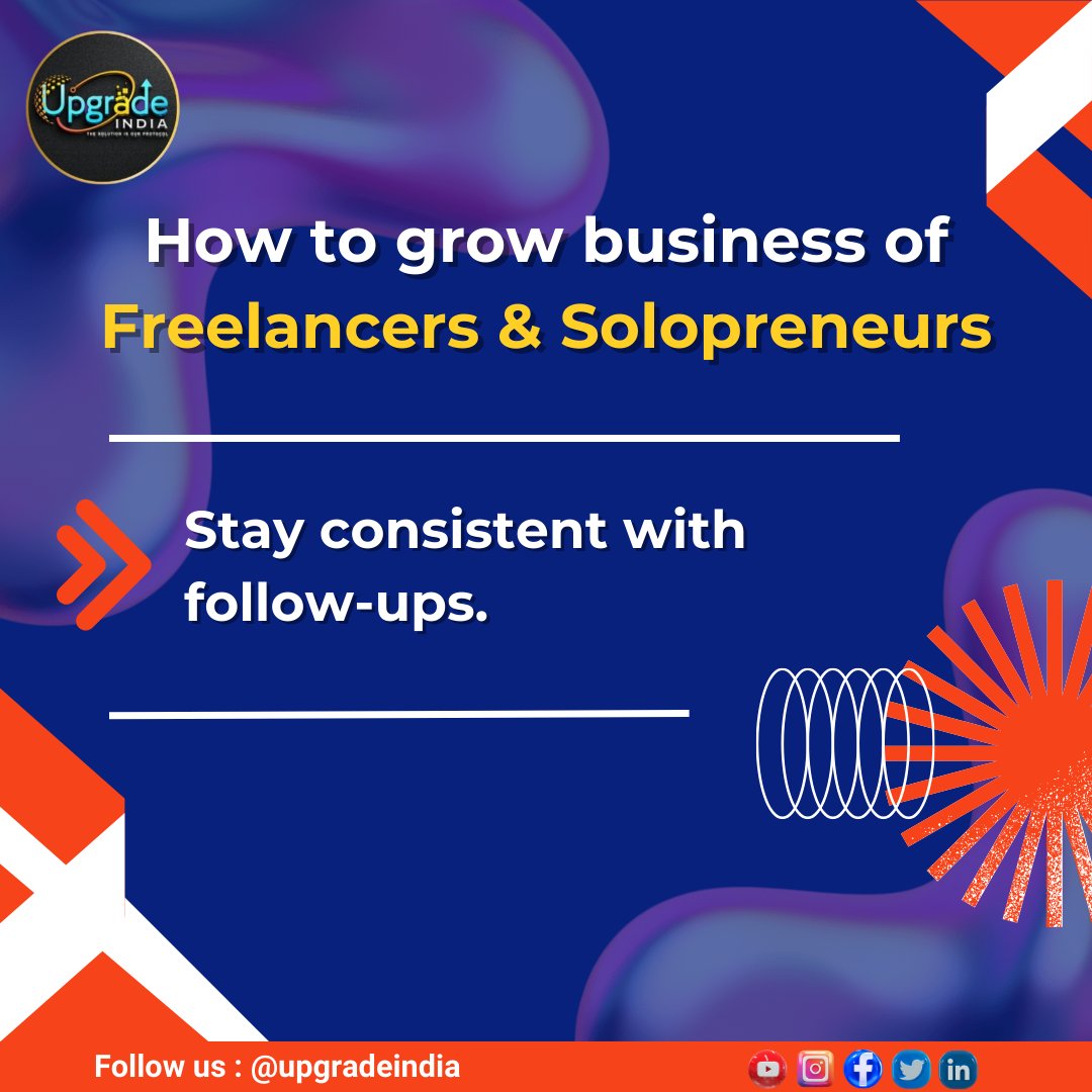 up_gradeindia's tweet image. Consistent follow-ups build trust and drive sales. Make it a habit! 💼📞

 #ClientFollowUp #SalesSuccess #BusinessGrowth #RelationshipBuilding