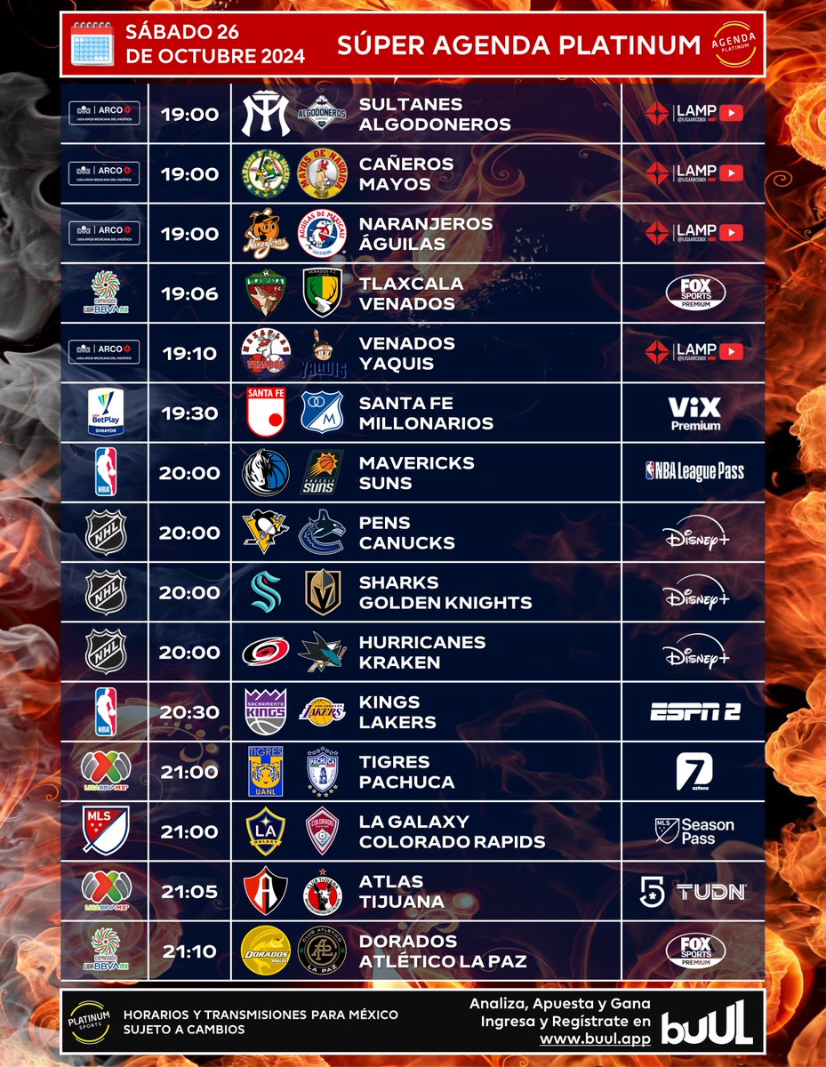 PlatinumSportMX's tweet photo. ¡VOLVIÓ LA SÚPER #AGENDAPLATINUM! ¡SÁBADO DE LOCURA!

FAVOR DE DARLE ❤️ Y COMPARTIR 🔁 https://t.co/qlDAUO6Qif