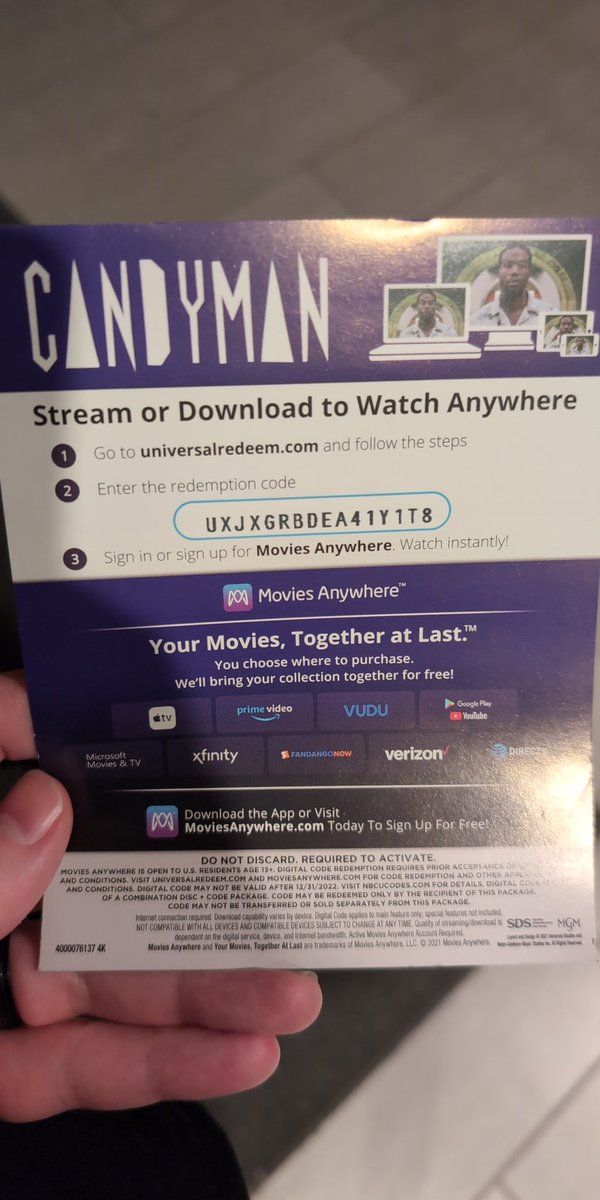 SoldatRenard's tweet image. Already have the most recent #candyman digitally. Have at it. #freecode #Movies