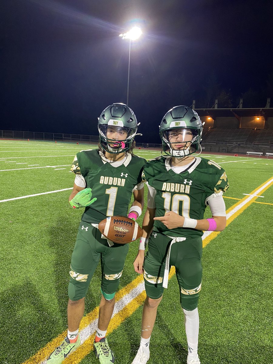 Trojans win 61-14. WR Lucas Whitehall-Gilkes sets a school record with the first 1000 yard season in AHS school history.