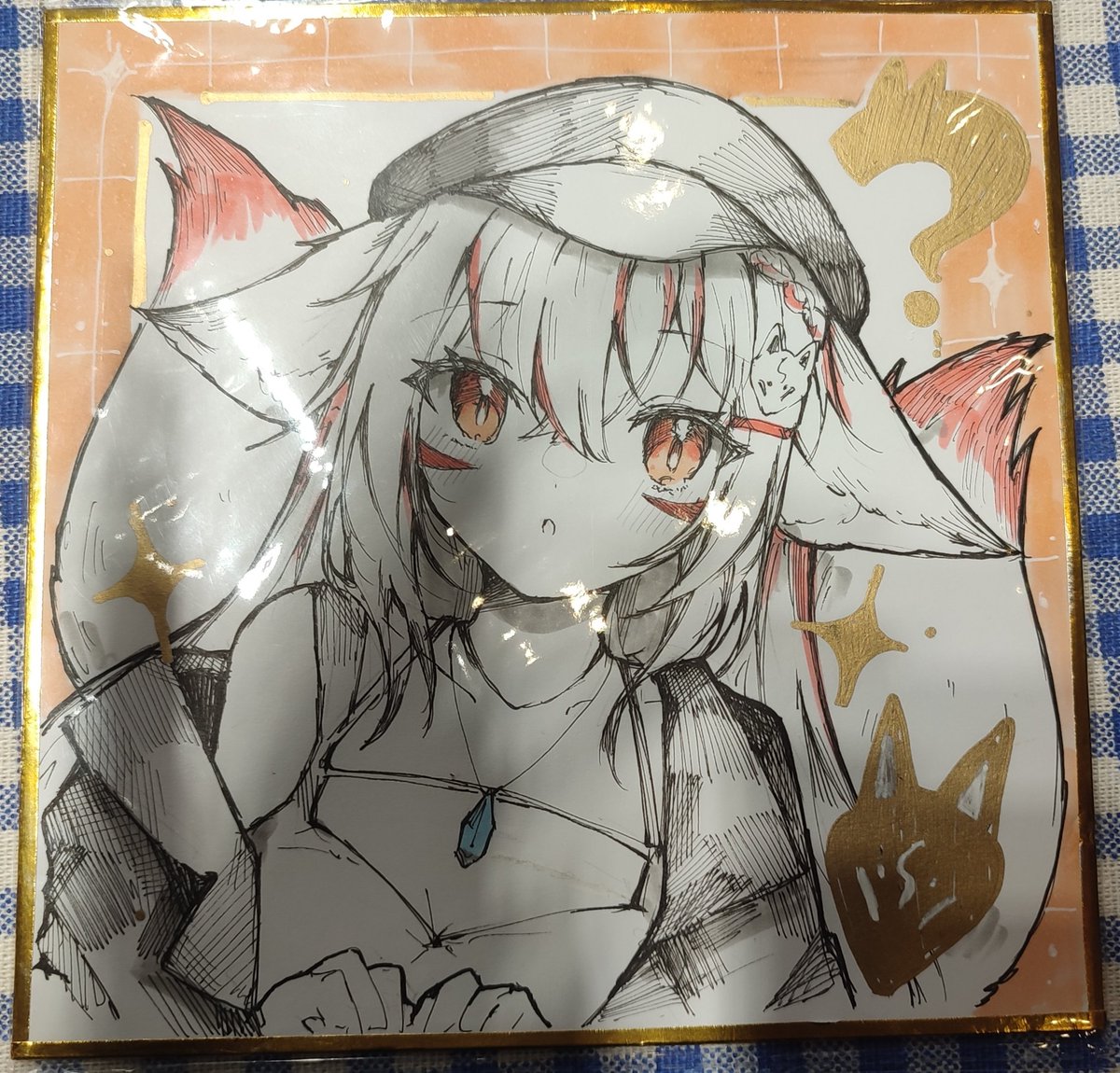 DDplayer886's tweet image. 感謝，繪師， #無地茶 
接受本人委托，繪畫 #稲荷ゆりあ 
見到之前無地茶的色紙不錯，所以趁今次 #PR08 委托之際，找到了她繪畫小狐狸，無地茶畫得小狐狸非常可愛，感謝繪師。
繪師Twitter:@1207Muzichan 
#yuriaart @yuria_inari