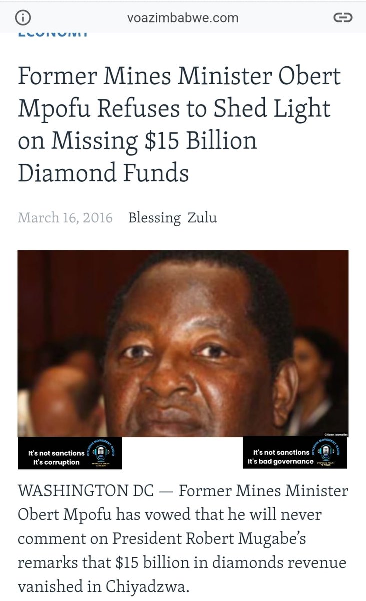 Citizensmovrad's tweet photo. #ItsNotSanctions
#ItsLooting
What could US$15 billion do for the people of Zimbabwe? Looting is not patriotic... https://t.co/kl7QiQWEzj