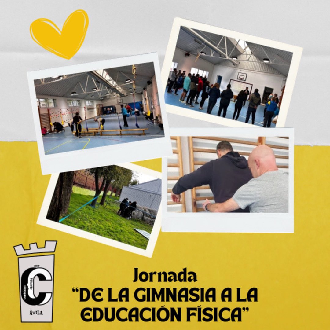 CEIP COMUNEROS DE CASTILLA. ÁVILA (@ceipcomunerosav) on Twitter photo Hoy somos anfitriones de <a href="/semEFaranda/">SEF Aranda</a> y <a href="/CFIE_Avila/">CFIE_Avila</a> en la jornada “de la gimnasia a la Educación Física” en la que docentes de Educación Física intercambian experiencias para poner en valor la importancia de nuestro área <a href="/educacyl/">Educación JCyL</a> 🏃♀️➡️🏃🏻♂️💛 Hoy somos anfitriones de <a href="/semEFaranda/">SEF Aranda</a> y <a href="/CFIE_Avila/">CFIE_Avila</a> en la jornada “de la gimnasia a la Educación Física” en la que docentes de Educación Física intercambian experiencias para poner en valor la importancia de nuestro área <a href="/educacyl/">Educación JCyL</a> 🏃♀️➡️🏃🏻♂️💛