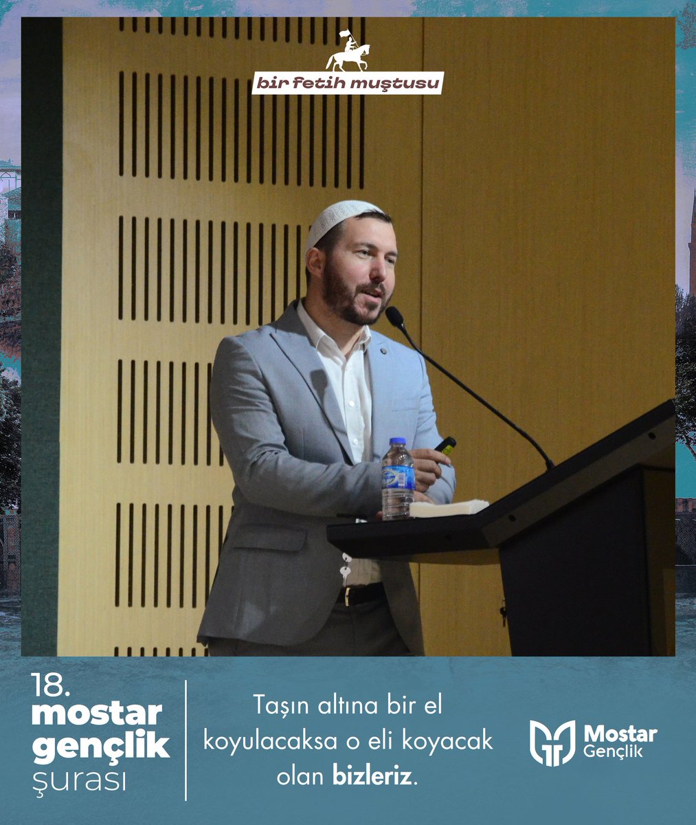 18. Mostar Gençlik Şurası Üniversiteli Gençlik Koordinatörü Soner Çetinkaya'nın "Yol'a Dair" başlıklı sunumu ile devam ediyor.