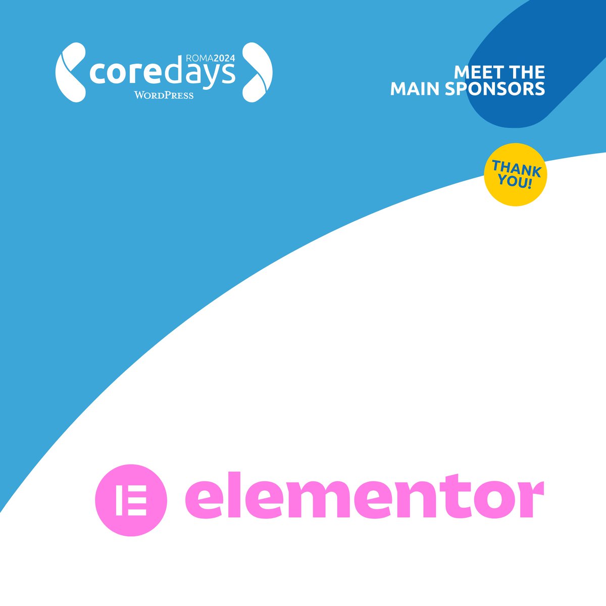 wp_ita's tweet image. 🇺🇸🇬🇧 Thanks to @elemntor for their support of Core Days 2024! 🚀 With their page builder, creating unique websites on WordPress is easy and intuitive.  Meet Elementor 👉 events.wordpress.org/rome/2024/core…
#CoreDays2024