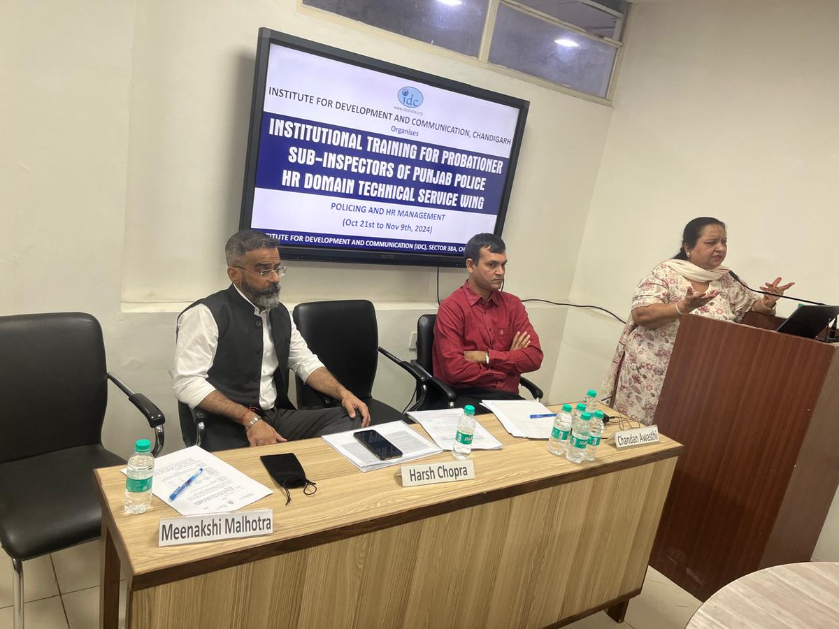 IDCIndia_Chd's tweet photo. A three-week academic training program for 30 probationer Sub-Inspectors of the TSS Cadre of Punjab Police in the field of Human Resource Management began on October 21, 2024, at the Institute for Development and Communication (IDC) in Chandigarh. https://t.co/YZEb80yEPU