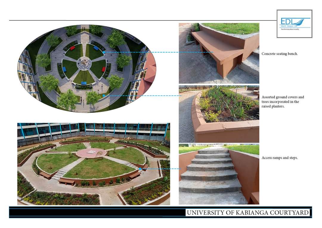 Elarchdesigns's tweet photo. Integrating green spaces in learning institutions allows users to interact and improve productivity.

We successfully built and handed over this University of Kabianga courtyard.

#landscapedesign
#landscapearchitecture
#Landscapeconstruction
#outdoorspaces
#courtyardconstruction https://t.co/H0rHAXrkO8