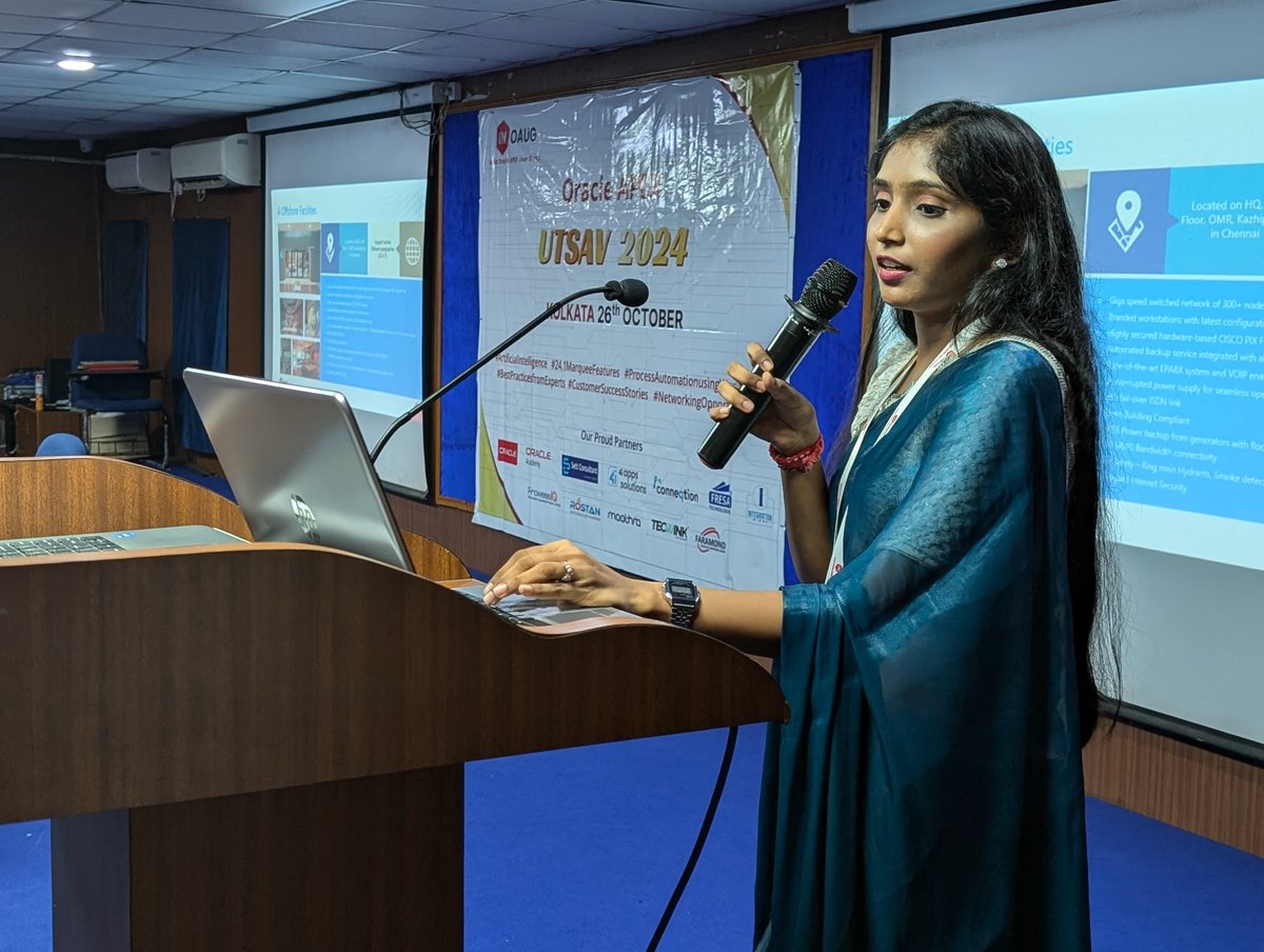 inoaug's tweet photo. We are thrilled to welcome Ms. Kenvi Shah technical Consultant at 4i Apps Solutions, as she presents on “Accelerating Business Efficiency through Oracle APEX Transformation.”
#oracle #orclapex
#orclkolkata #oraclecloud
#Oracledatabase #apexutsav https://t.co/lOcUsvxC1q