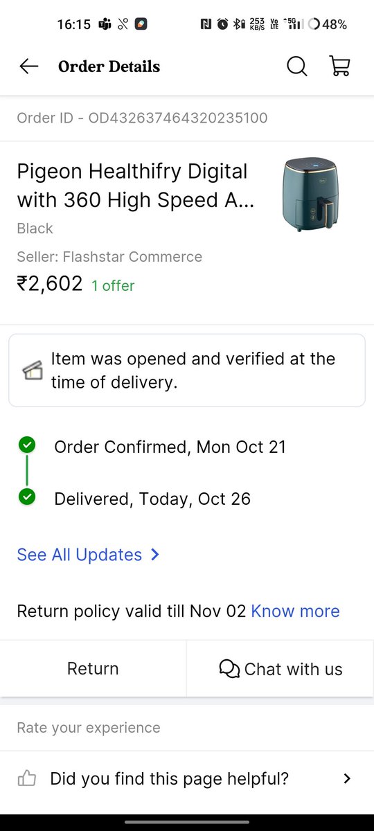 chinkigarg2's tweet photo. @Flipkart @flipkartsupport 
I am trying to return the product but it is not allowed me to return 
Saying that it is replaceable not returnable 
Although it is clearly mentioned that return till 3 nov https://t.co/4EeeVS9MMS