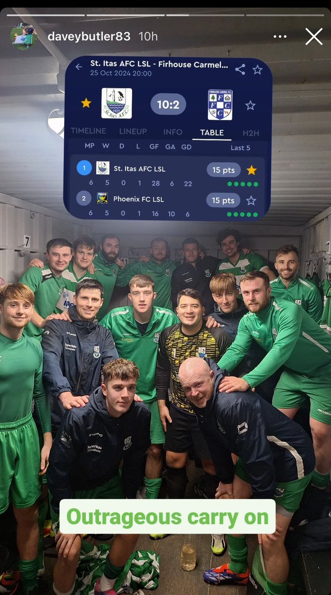 10/10 performance for the boys and a quadruple for Bobby ⚽️⚽️⚽️⚽️- Top of the league <a href="/STITASAFC/">St Ita's AFC</a> <a href="/LSLLeague/">Leinster Senior League</a>