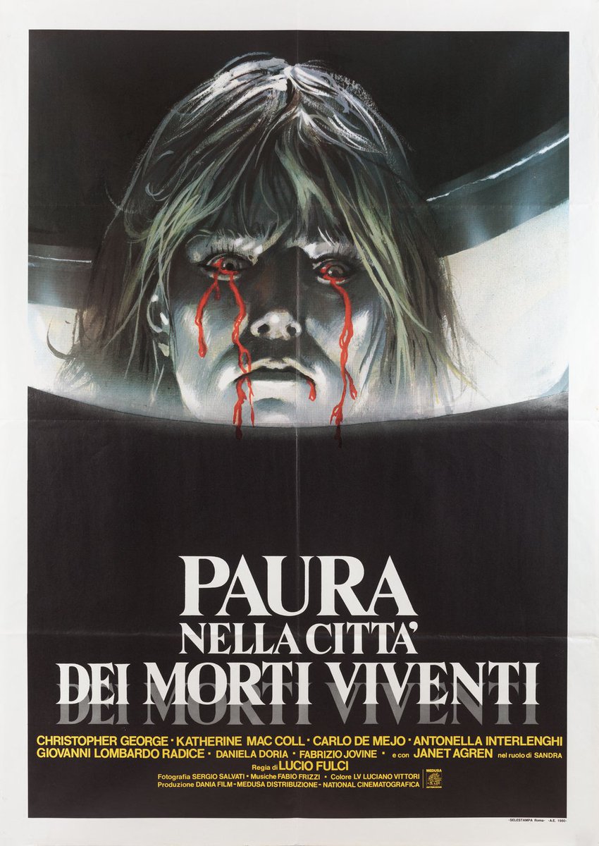 TheFilmFair's tweet photo. Italian film poster for #CityOfTheLivingDead (1980 - Dir. #LucioFulci) #ChristopherGeorge #CatrionaMacColl #GiovanniLombardoRadice https://t.co/B1we1QXWv5