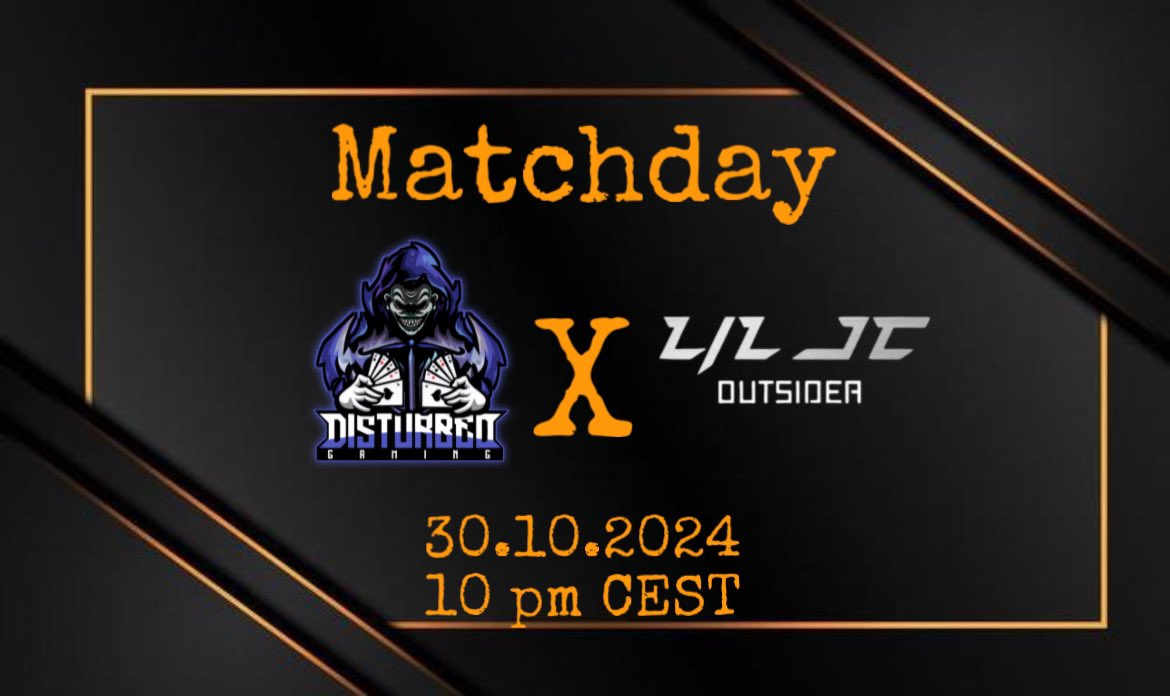 Disturbed Gaming (@disturbedcr) on Twitter photo Matchday
🏆 <a href="/VenezuelaAct_CR/">VenezuelaAct</a> X @PhantomCRL
🆚 <a href="/LilJCASD/">LIL JC™ - Outsider - APS / ASD</a>
🗓️ 30/10/2024
⏰ 10 pm CEST Matchday
🏆 <a href="/VenezuelaAct_CR/">VenezuelaAct</a> X @PhantomCRL
🆚 <a href="/LilJCASD/">LIL JC™ - Outsider - APS / ASD</a>
🗓️ 30/10/2024
⏰ 10 pm CEST