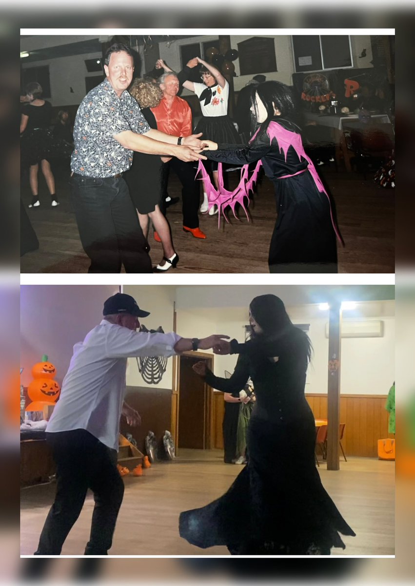 Same hall, same costume, 25 years apart. Featuring my dad 🖤