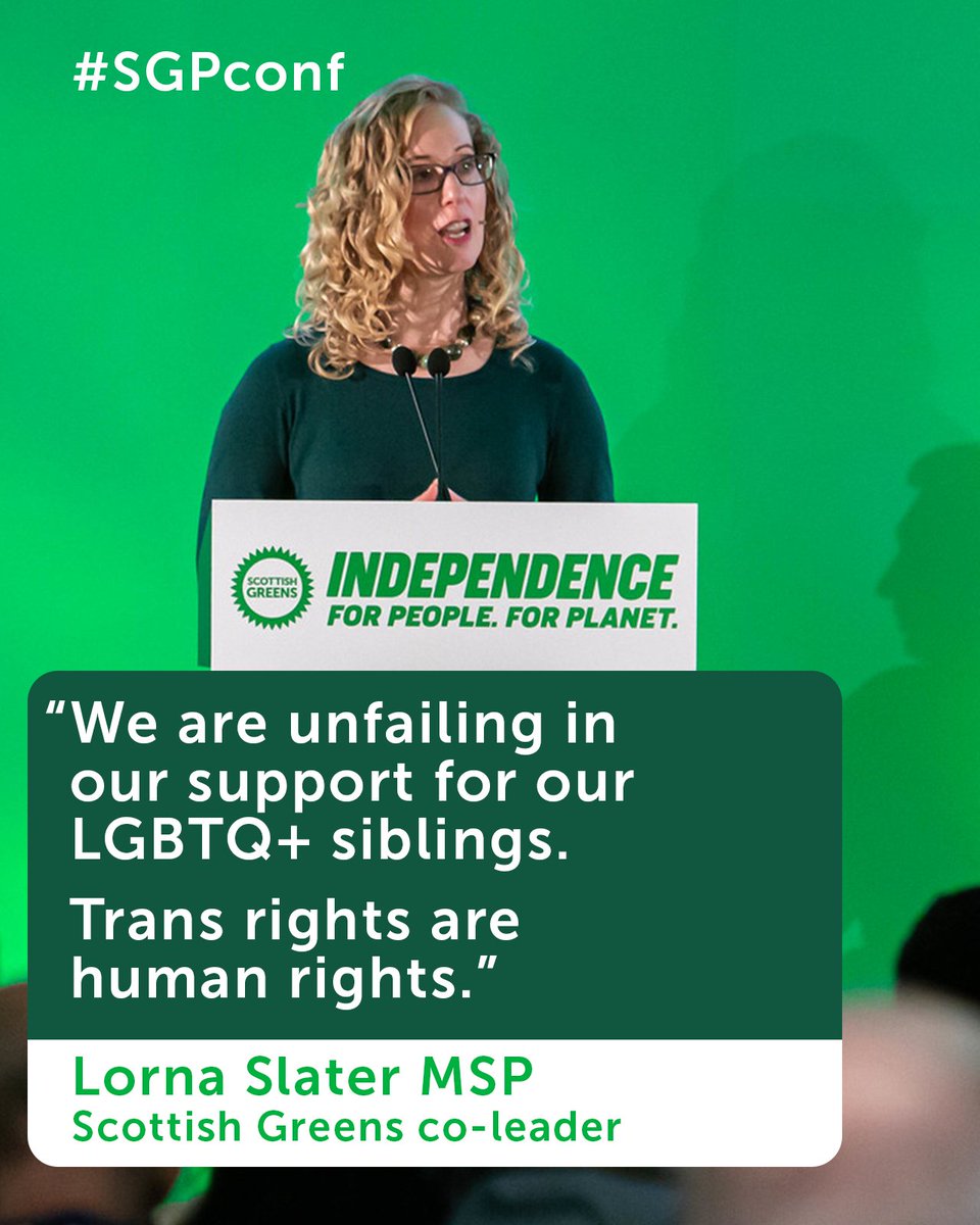 Other parties may waver, but Scottish Greens will always stand strong for LGBTQ+ rights, says @LornaSlater at #SGPconf