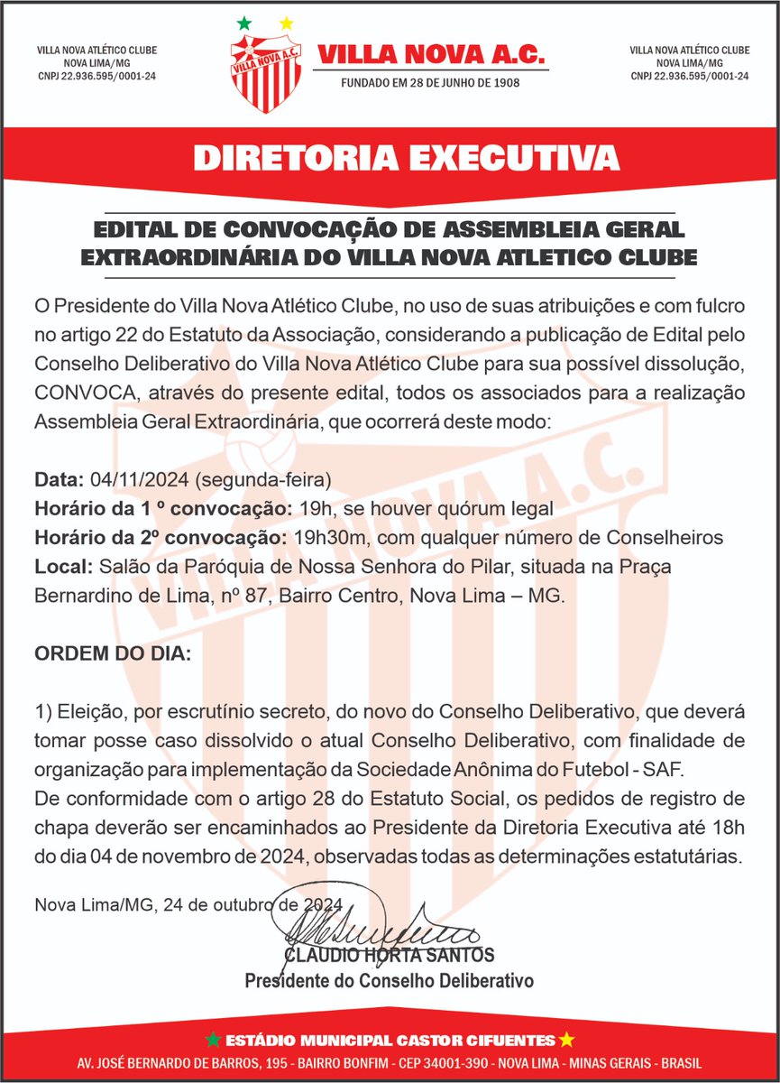 EDITAL DE CONVOCAÇÃO - ASSEMBLEIA-GERAL EXTRAORDINÁRIA