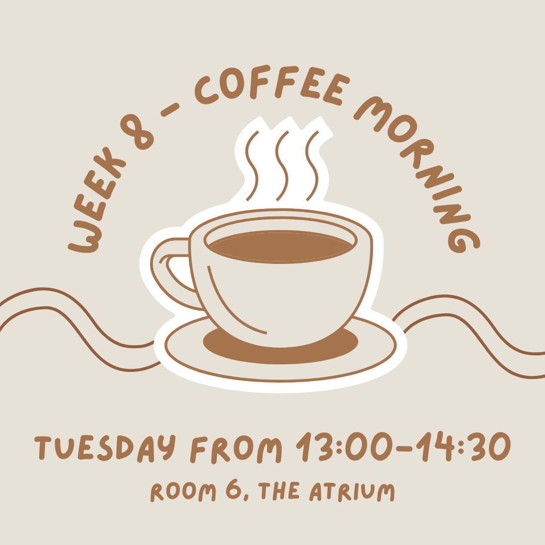 tcd_mature's tweet photo. We will be hosting one coffee morning this week, on Tuesday October 29th from 13:00-14:30. Hoping to see you there! https://t.co/yAlNHKCpDJ