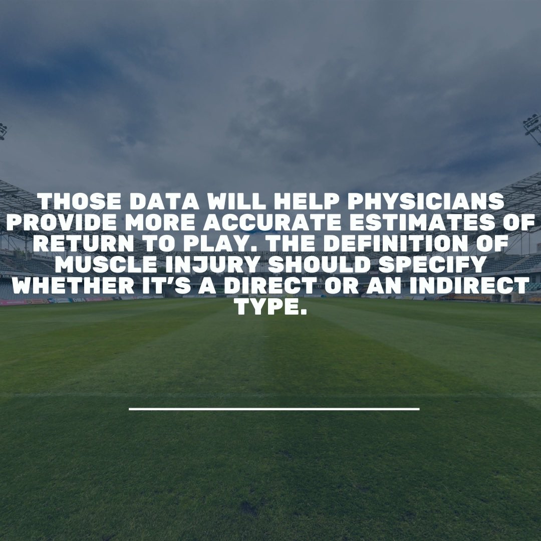 💡Direct injuries causing time loss are less frequent than indirect ones, and players can usually return to full activity in under half the average time for an indirect injury. 

Link: bjsm.bmj.com/content/bjspor…