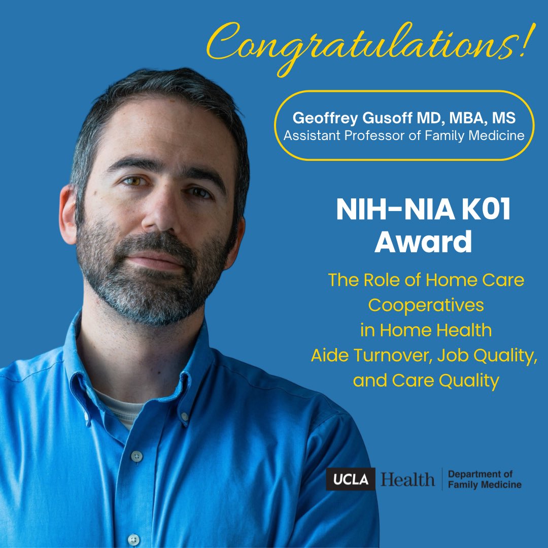 UCLA Department of Family Medicine (@uclafm) on Twitter photo Dr Gusoff (Dept of Fam Med) received a K01 Career Dev Award (NIA) to develop & evaluate impacts of home care cooperatives - agencies co-owned and co-run by home care workers…. <a href="/dgsomucla/">David Geffen School of Medicine at UCLA</a> <a href="/UCLAHealth/">UCLA Health</a> <a href="/UCLA/">UCLA</a> <a href="/UCLALabor/">UCLA Labor Center</a> <a href="/UCLALaborSd/">UCLA Labor Studies</a> <a href="/NCSP_UCLA/">NCSP at UCLA</a> <a href="/NationalCSP/">National CSP</a> <a href="/NAPCRG/">NAPCRG</a> Dr Gusoff (Dept of Fam Med) received a K01 Career Dev Award (NIA) to develop & evaluate impacts of home care cooperatives - agencies co-owned and co-run by home care workers…. <a href="/dgsomucla/">David Geffen School of Medicine at UCLA</a> <a href="/UCLAHealth/">UCLA Health</a> <a href="/UCLA/">UCLA</a> <a href="/UCLALabor/">UCLA Labor Center</a> <a href="/UCLALaborSd/">UCLA Labor Studies</a> <a href="/NCSP_UCLA/">NCSP at UCLA</a> <a href="/NationalCSP/">National CSP</a> <a href="/NAPCRG/">NAPCRG</a>