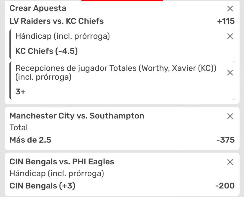 prodigiosvip's tweet photo. Vamos con un #Parley soñador para empezar este fin de semana 💣.

Ha quitarnos la espina del parley pasado vamos 

De $450 a $20,000 🙌🏻☘️

-dm grupo premium @prodigiosvip 

#parley #elclasico #nfl #PremierLeague #ApuestasDeportivas #tipster https://t.co/xxAkdEl11Q