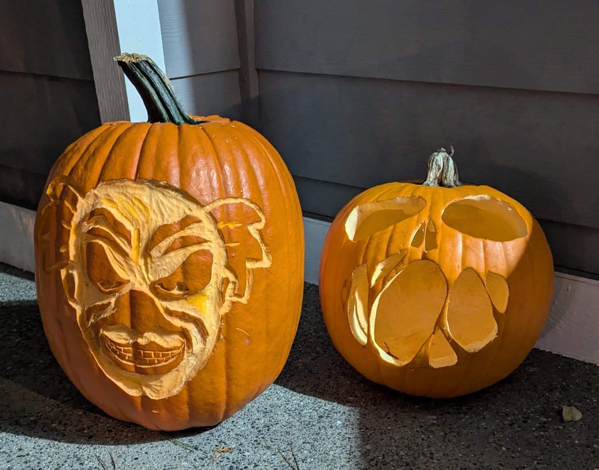 they told me I had to carve a scary monster on my pumpkin for Halloween so I picked the spookiest, nastiest, most evilest one I could think of

he's been haunting me for the whole month of October

<a href="/ItsChatterbox/">Chatterbox</a>