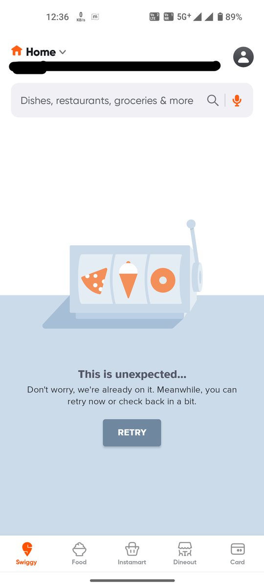 Snorrlex's tweet photo. Is @Swiggy  down for everyone? Or is it only in my area?? @SwiggyCares
@SwiggyInstamart #swiggy https://t.co/YbDj83vKKC