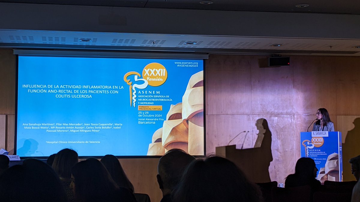 Influencia de la actividad inflamatoria en la función ano-rectal de los pacientes con colitis ulcerosa  por la Dra Sanahuja. #ASENEM2024