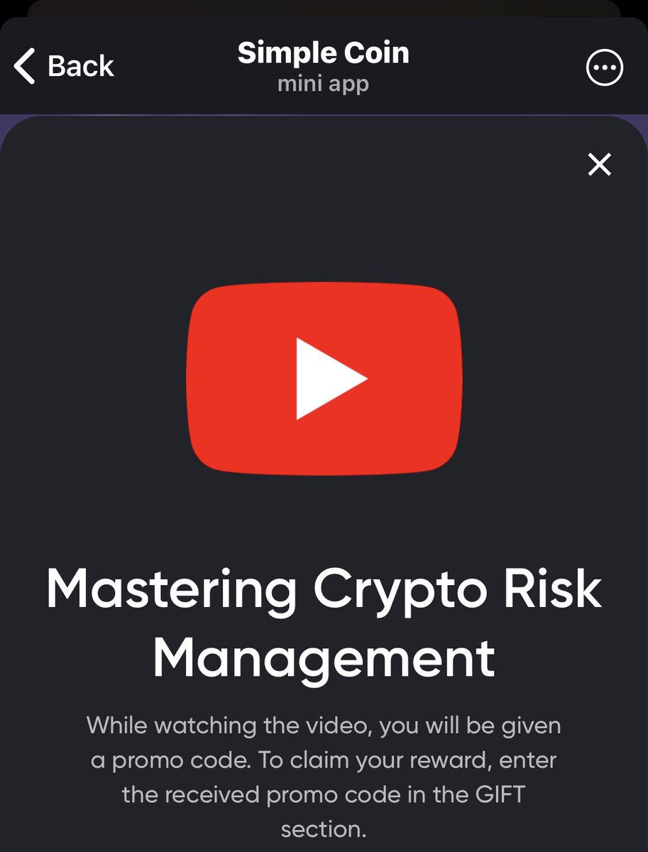 Simple Coin Video Code Video Title: Mastering Crypto Risk Management Code: RISK  REWARD