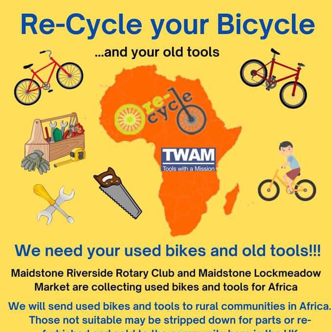 Full market today with close to 40 stalls, including a new polish sausage stall with fruit &amp; Veg.  Additionally, we have Bikes and Tools for Africa (Maidstone Riverside Rotary Club) collection next to Maidstone Market from 9:00am to 3:00pm. 🚲🚴‍♀️🚴🚴‍♂️