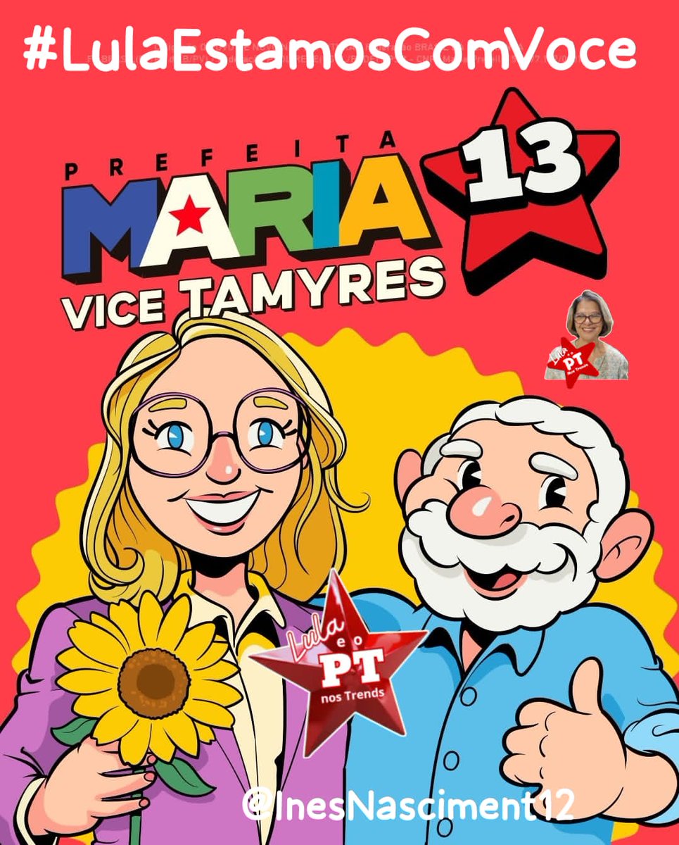 <a href="/WilmarPetista/">Wilmar</a> <a href="/parasamuel/">Samuel Felix🚩</a> <a href="/InesNasciment12/">Ines Nascimento</a> <a href="/robeuman/">Roberto Suman ★彡 🇧🇷🚩</a> @borgescm <a href="/Cavalheira/">Cavalheira Esperanza 🇫🇴</a> <a href="/Dry_ie/">Drica 🚩🚩</a> <a href="/Mairaavelino64/">🚩🚩Maira 🚩🚩</a> <a href="/bethonira/">Beth Andrade🚩🇧🇷🚩</a> O RS já sofreu bastante com as chuvas que destruíram suas cidades. A hora é de renovação! Agora é a vez é de Maria do Rosário!

👑 Maria do Rosário 1️⃣3️⃣
    👑Estamos
        👑Com
            👑Você 

Dia Vermelhinhos! 🚩  
Dia amigo <a href="/WilmarPetista/">Wilmar</a> !

*#LulaEstamosComVoce* 🤝