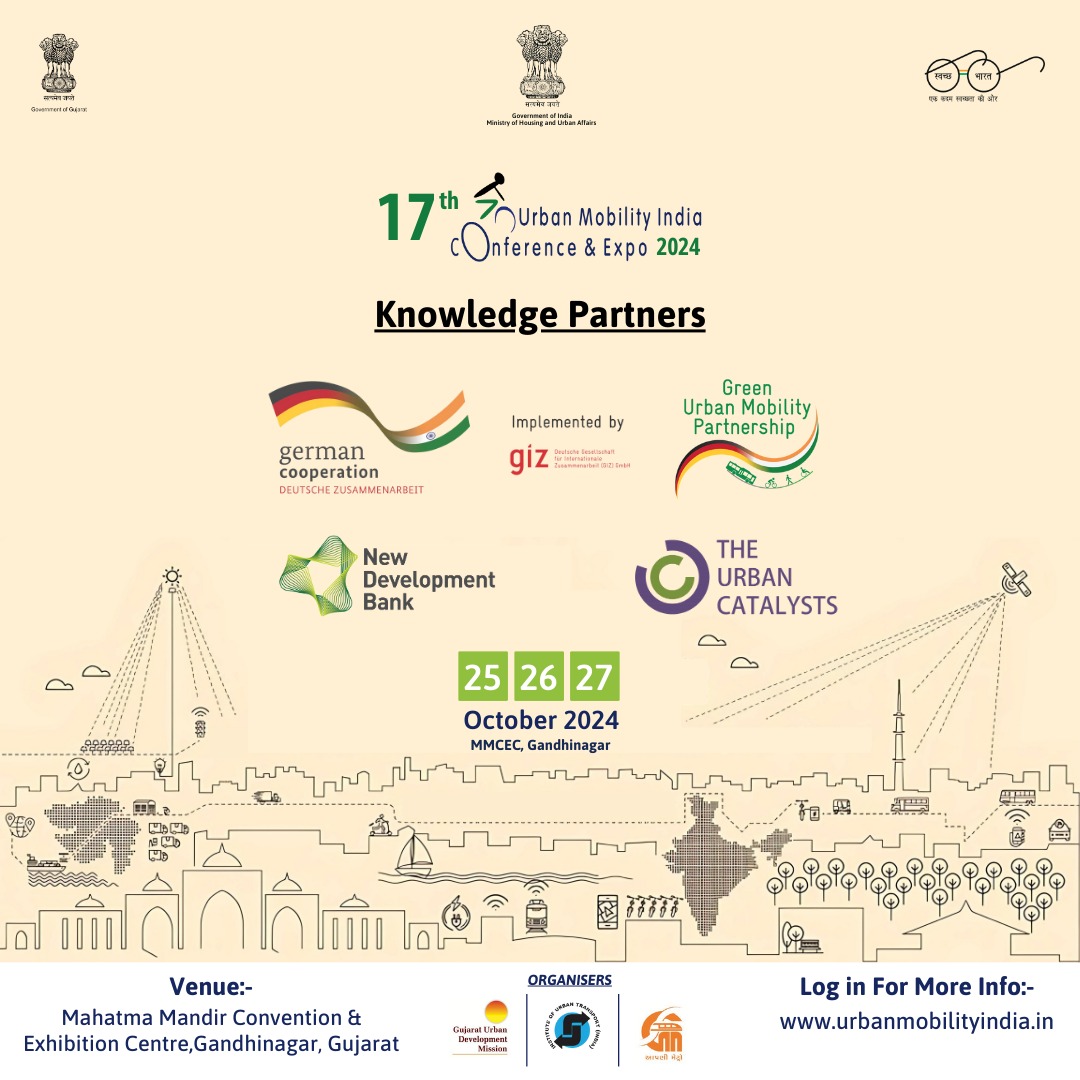 Meet the Knowledge Partners for the 17th Urban Mobility India Conference &amp; Expo 2024! Join us from 25-27 October 2024 in Gandhinagar

Oct 25-27 | 📍 Mahatma Mandir, Gandhinagar.
🌐 More info: urbanmobilityindia.in

#UMI2024 #UrbanMobility #SustainableTransport #UrbanMobility