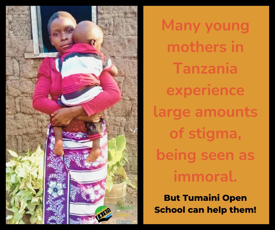 In Tanzania, there is still a lot of stigma against young mothers. They are often seen as immoral, resulting in their families not supporting them. Tumaini Open School’s doors are open to give these young mothers a chance to follow their dreams! #youngmothers #education #charity