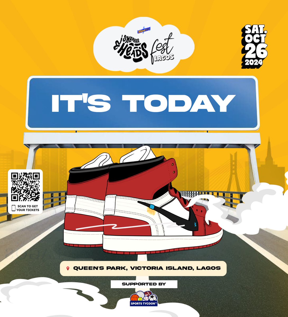 TODAY!!!

 ELECTRO SNEAKERHEADS FEST!!! Oct 26, Queen’s Park, Victoria Island! Cop your tickets now!!! (Link in bio) 

#sneakerheadsfest #electro #sneakerheads #electrosneakerheadsfest