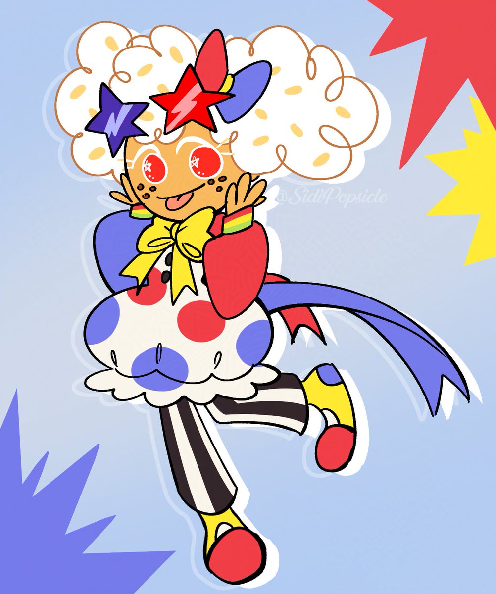SidiPopsicle's tweet photo. Day 23 of #DressupTober !
Popcorn Cookie fans assemble 🍿
#cookierun 🌟🤡🌈 https://t.co/2zmfUX9TRY