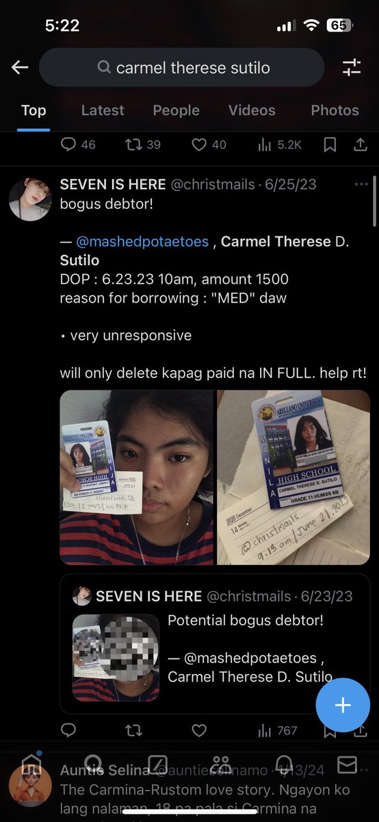 SCAMMER ALERT 🚨 

lf commissioner (for exposure)

Got scammed by this person and apparently they’re a potential debtor here on twt. You can find them on every fb academic commissions page. Marami na po siya naloko online so be careful.