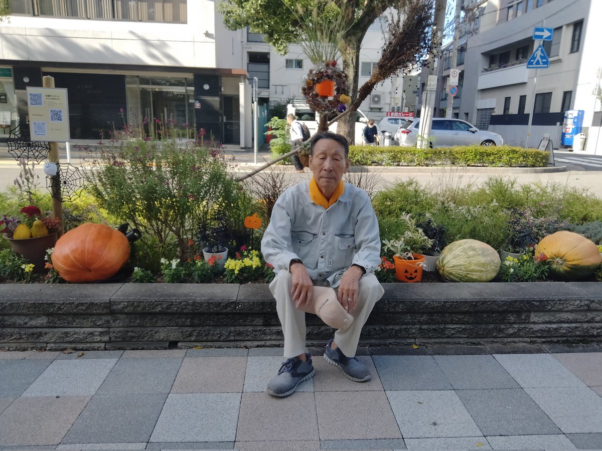 今年も楠公さんの周りにハロウィン🎃の飾りが出来てます🤗