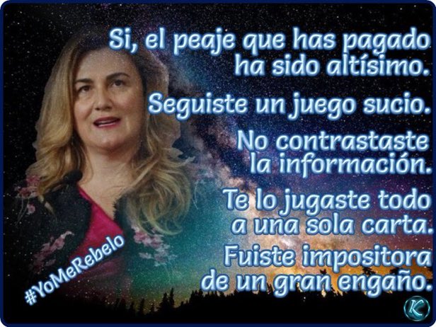 Pilardel7's tweet photo. 💯 #YoMeRebelo26O
💯 #YoMeRebelo27O 
🤮CarlotaCorredera eres una oportunista,, tener un pensamiento único, tu feminismo selectivo y ensañarte con AD,, al final te pasó factura!! Le diste voz a alguien como RC,, juntas se burlaron de las verdaderas VÍCTIMAS de de VG!! https://t.co/3pANhJbLF0