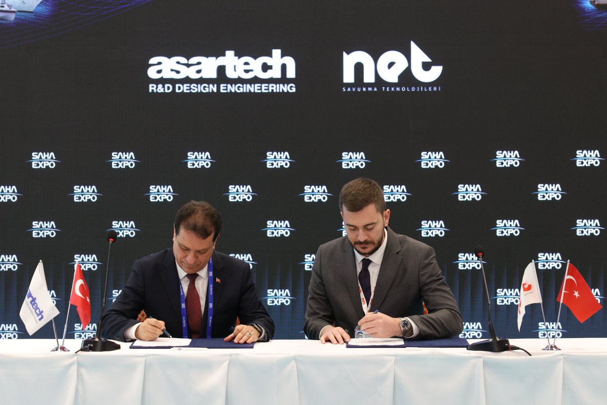defensehere_tr's tweet photo. 📌ASARTECH Ar-ge Tasarım Mühendislik (@Asartech1) @SahaExpo'da Net Savunma ile İş Birliği Protokolü imzaladı.

📌ASARTECH, fuarın son gününde de iş birliği geliştirme faaliyetlerine devam ediyor.

🔗https://t.co/PGIBNWAv4H https://t.co/SM5RboCLar