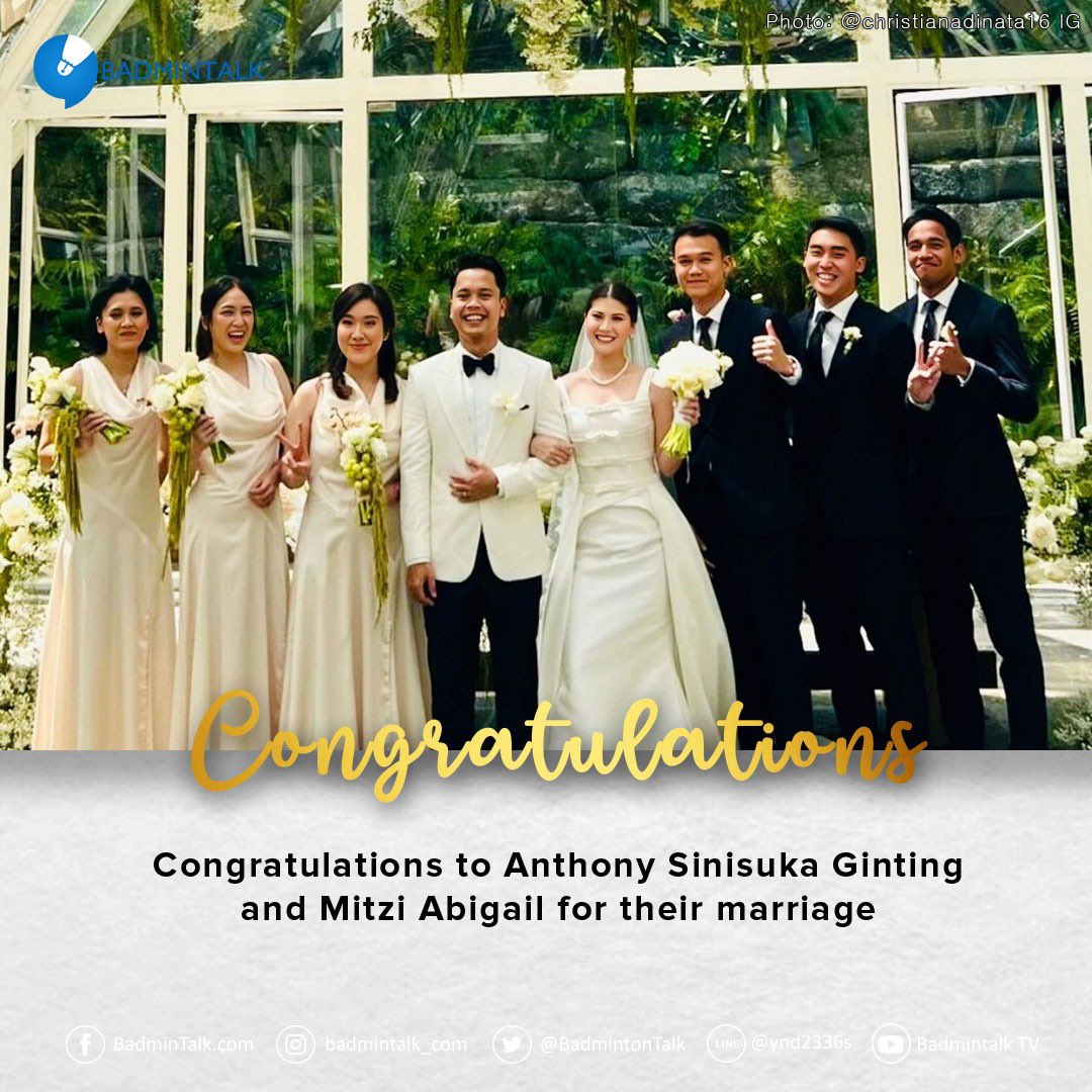 BadmintonTalk's tweet photo. Congratulations to Anthony Sinisuka Ginting and  Mitzi Abigail on their marriage.

May you have a blissful and blessed marriage!

📸: Christianadinata16 (Instagram) https://t.co/B4JdCtmvbp
