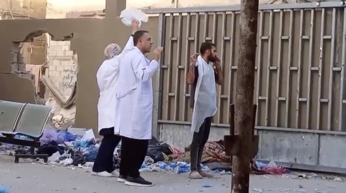AbujomaaGaza's tweet photo. israeli occupation forces have withdrawn from Kamal Odwan Hospital and its vicinity after:

👉🏼kidnapping of 240 patients and paramedics 
👉🏼destroying oxygen plant 
👉🏼destroying electricity’s solar system
👉🏼killing and wounding several patients and paramedics 
👉🏼turning the hospital’s yards into mass graves