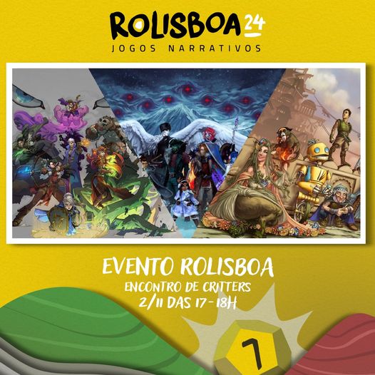 Caros aventureiros, o Encontro de Critters regressa à Rolisboa! Face a isto, resta apenas uma única questão: como querem fazer isto?

#rolisboa #rlx #blx #critters #criticalrole