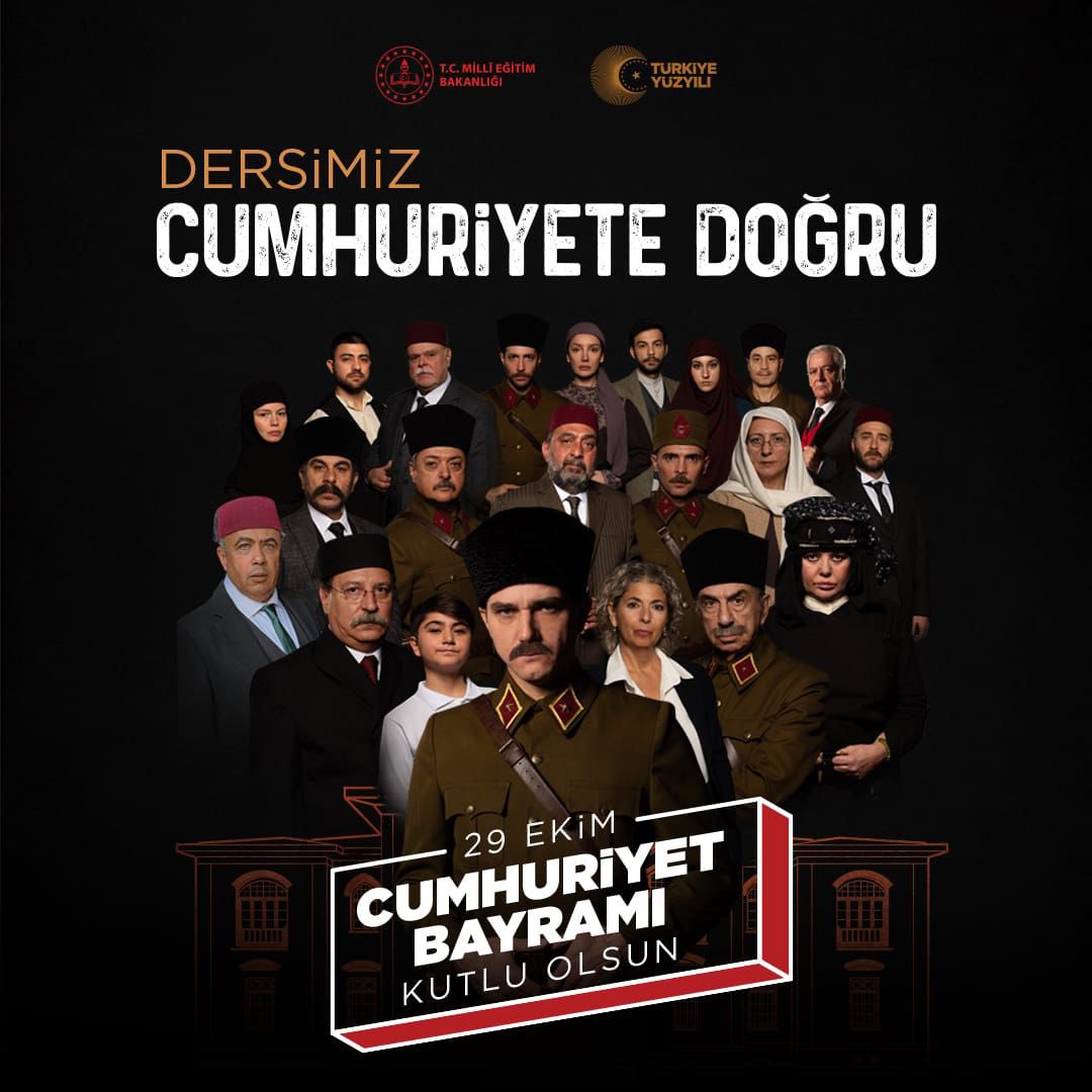 Cumhuriyet Haftasının İlk Dersi, “Dersimiz Cumhuriyete Doğru” Filmiyle Başlayacak

Millî Eğitim Bakanı <a href="/Yusuf__Tekin/">Yusuf Tekin</a> imzalı genelge doğrultusunda, Cumhuriyet Haftası kapsamında 28 Ekim günü, okullarda tüm kademelerdeki öğrencilere ilk derste cumhuriyetin kuruluş destanını konu