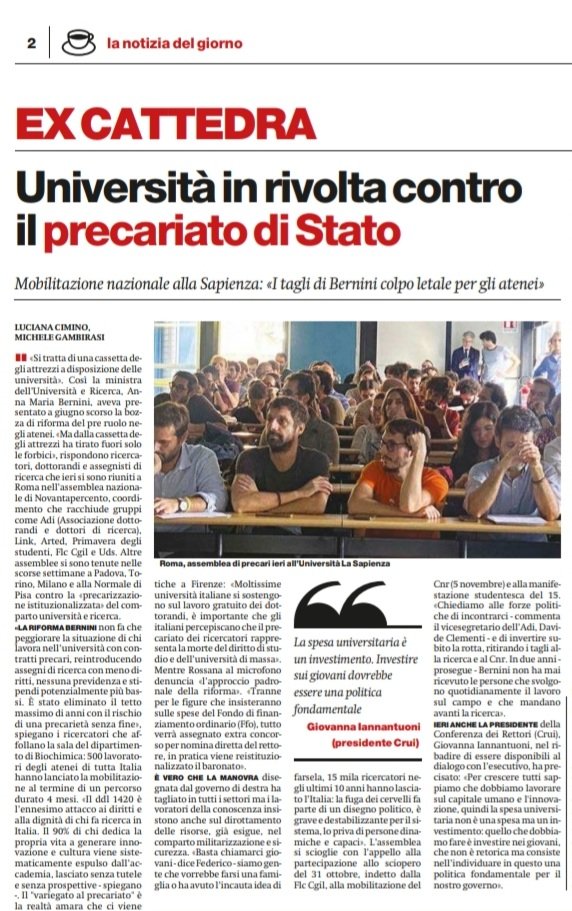 So per esperienza che il tema interessa poco, e che non c'è bar in Italia in cui non sia stata concepita una riforma "epocale" dell'università, ciò nonostante, segnalo questo pezzo uscito oggi su <a href="/ilmanifesto/">il manifesto</a>. Svegliatevi dal sonno dogmatico, perché le cose vanno molto male.