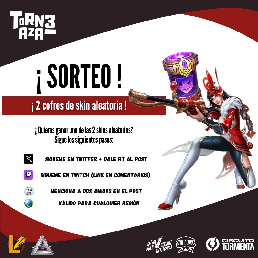 🔥SORTEO DE 2 SKINS ALEATORIAS PARA <a href="/wildriftES/">League of Legends: Wild Rift</a> 🔥

REQUISITOS:
🤜FOLLOW+RT
🤜 SIGUEME EN TWITCH (link en comentarios)
🤜 MENCIONA A DOS AMIGOS EN COMENTARIOS

🌏 Válido para cualquier región.

¡ TENÉIS HASTA EL 31 DE OCTUBRE ! Suerte🍀🎃
