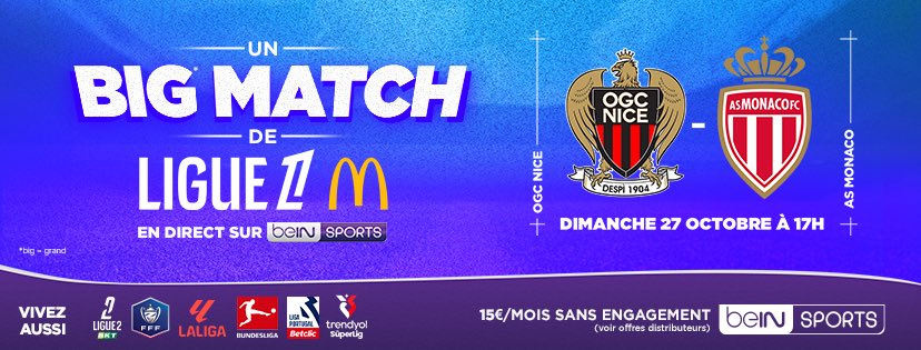 Florent Houzot (@florenthouzot) on Twitter photo Toutes les semaines un BIG MATCH de <a href="/Ligue1/">Ligue 1 McDonald's</a> en exclusivité sur <a href="/beinsports_FR/">beIN SPORTS</a> avec 3 consultants autour de @ThomasThouroude <a href="/JferreiraBeIN/">John Ferreira</a> en bord pelouse 1h avant le ko 👌 D.Bravo C. Josse au 🎙️ demain <a href="/ogcnice/">OGC Nice</a> vs <a href="/AS_Monaco/">AS Monaco 🇲🇨</a> des 16h 👍 Toutes les semaines un BIG MATCH de <a href="/Ligue1/">Ligue 1 McDonald's</a> en exclusivité sur <a href="/beinsports_FR/">beIN SPORTS</a> avec 3 consultants autour de @ThomasThouroude <a href="/JferreiraBeIN/">John Ferreira</a> en bord pelouse 1h avant le ko 👌 D.Bravo C. Josse au 🎙️ demain <a href="/ogcnice/">OGC Nice</a> vs <a href="/AS_Monaco/">AS Monaco 🇲🇨</a> des 16h 👍
