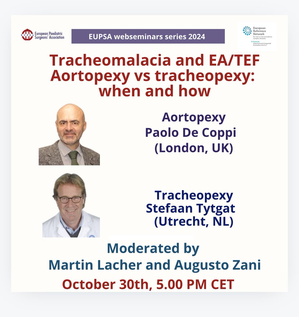 EupsaSurgeons's tweet image. Are you ready for the next #eupsawebinar ? Save the date!
Register: bit.ly/4e0ZUB2 @paolodecoppi and Stefaan Tytgat moderated by @augusto_zani and @martin_lacher
See you there 🎯#pediatricsurgery @Me4Ped