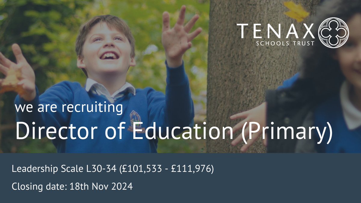 tenaxschools's tweet photo. Are you an experienced school or Trust leader, looking to share your expertise and transform education In Kent &amp; Sussex? We have a truly exciting opportunity to join our team, to lead Trust growth and primary improvement. We are recruiting a Director of Education (Primary). https://t.co/Mf2MBsv2BD