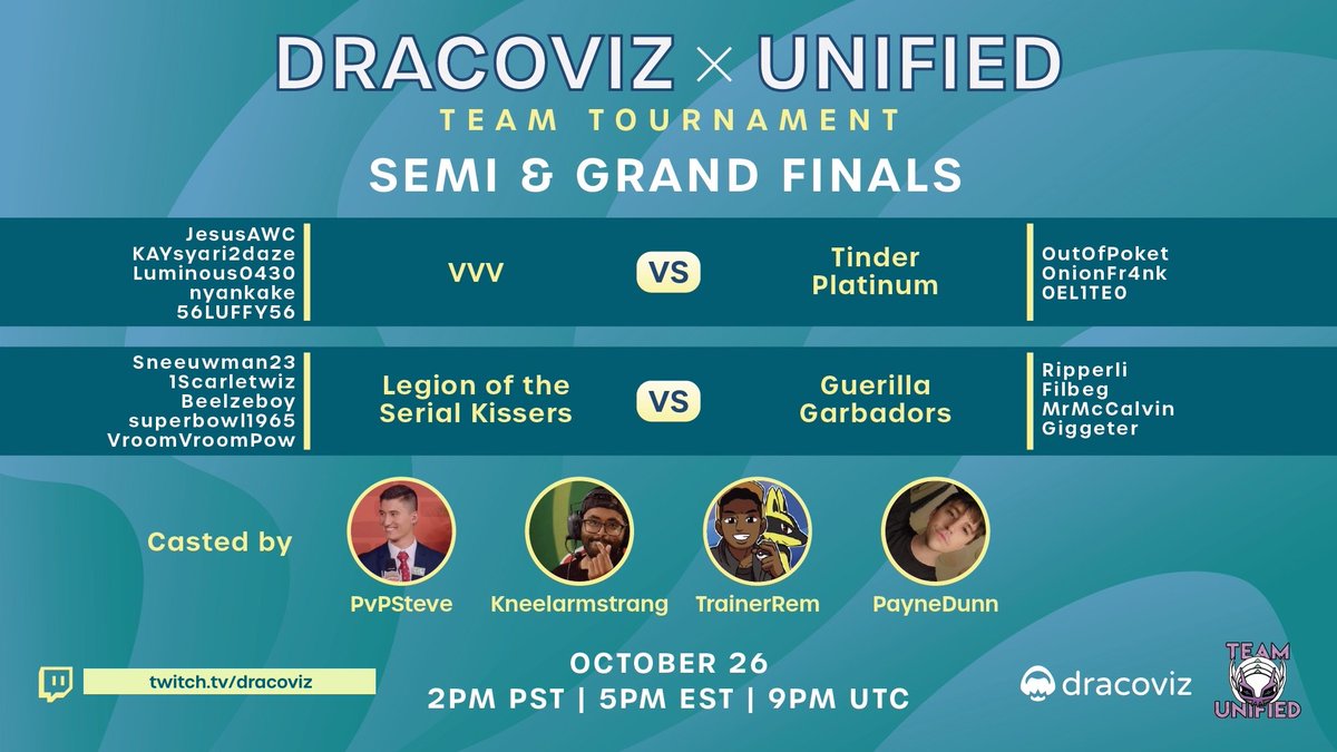 Streaming the finals of the Dracoviz x Unified 3v3 Tournament later today!
⏲️ 2pm PDT | 5pm EDT | 9pm UTC
⛓️ twitch.tv/dracoviz
