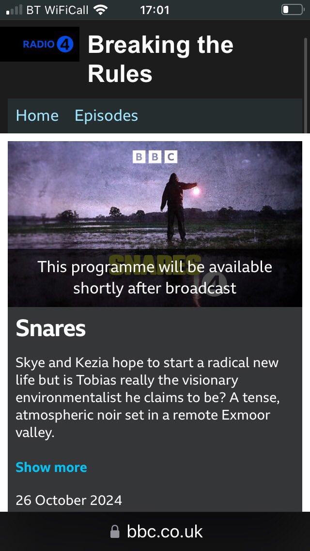 BayleyClare's tweet photo. Popping back on here briefly to thank @Nadia_Molinari @SarahKImpey @rbanatvala Rupert Hill Jenny Platt and @pippa_day for beautiful work on Snares, my rural conspiracy theory radio 4 drama today at 3pm https://t.co/qonuvc6GXd